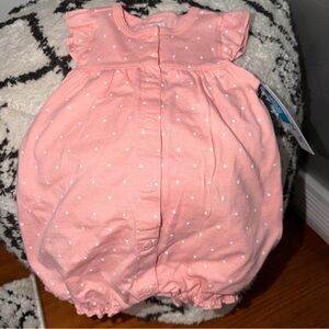 Carter’s Baby Girl Pink Polka Dot Butterfly Romper 3M NWT Spring Summer